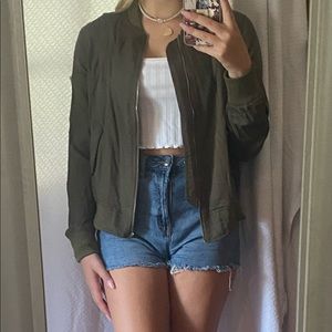 Lulus Olive Green Bomber Jacket